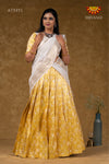 Girls Yellow Night QueenHalf Saree | Langa Davani