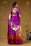 Traditional Pink Lotus Half Saree Langa Davani for Girls