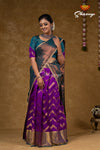 Trendy Magenta Floral Link Half Saree For Girls