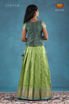 Green Moroccan Link Pattu Pavadai For Girls !!!