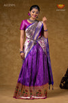 Classic Purple Silk Swan Half Saree For Festivel !!!