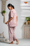 Peach Cotton Night Wear Set For Women 