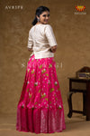 Onam Collection - Pink Pure Chanderi Pichwai Pavadai Set