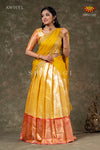 Pongal Colletion - Yellow Paisley Peacock Half Saree !!!