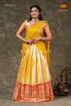 Pongal Colletion - Yellow Paisley Peacock Half Saree !!!