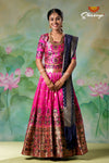 Impressive Pink Floral Banarasi Lehenga