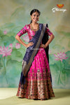 Impressive Pink Floral Banarasi Lehenga