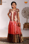 Pink Golden Pillar Pattu Pavadai Diwali Collection for Girls