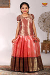 Pink Golden Pillar Pattu Pavadai Diwali Collection for Girls