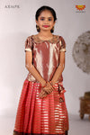 Pink Golden Pillar Pattu Pavadai Diwali Collection for Girls