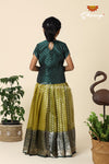 Parrot Green Sevanthi Pattu Pavadai For Girls - Festive Wear!!!