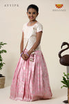 Pink Pastel Rose Pattu Pavadai For Girls - Festive Wear!!!