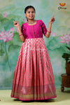 Pink Satin Twin Long Gown For Girls !!!