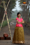 Green Pepper Flower Pattu Pavadai For Special Occation !!!