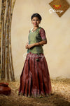 Festive Collection - Magenta Antique Garden PAttu Pavadai