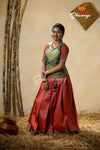 Festive Collection - Red Antique Garden Pattu Pavadai