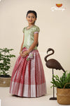 PInk Tissue Thilagam Pattu Pavadai For Girls !!!