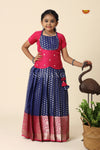 Blue Sevanthi Pattu Pavadai For Girls - Festive Wear!!!