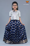 Kids Navy Blue Butterfly Lehenga 