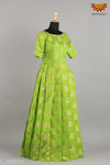 Girls Green Tafetta jimikki Alpha Long Gown 