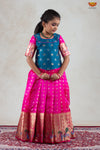 Pink Peacock Paithani Pattu Pavadai For Girls | langa !!!