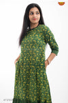 Green Ajrak Floral Print Kurti 