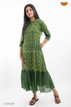 Green Ajrak Floral Print Kurti 