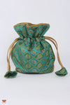 Girls Green and Blue Women’s Handcrafted Potli Bag 