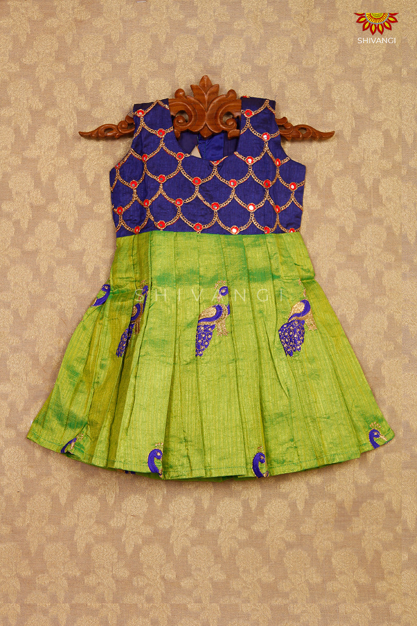 Baby Girls Pattu Frock For 1 Year Kid