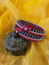 Blue And Pink Silk Thread Bangles
