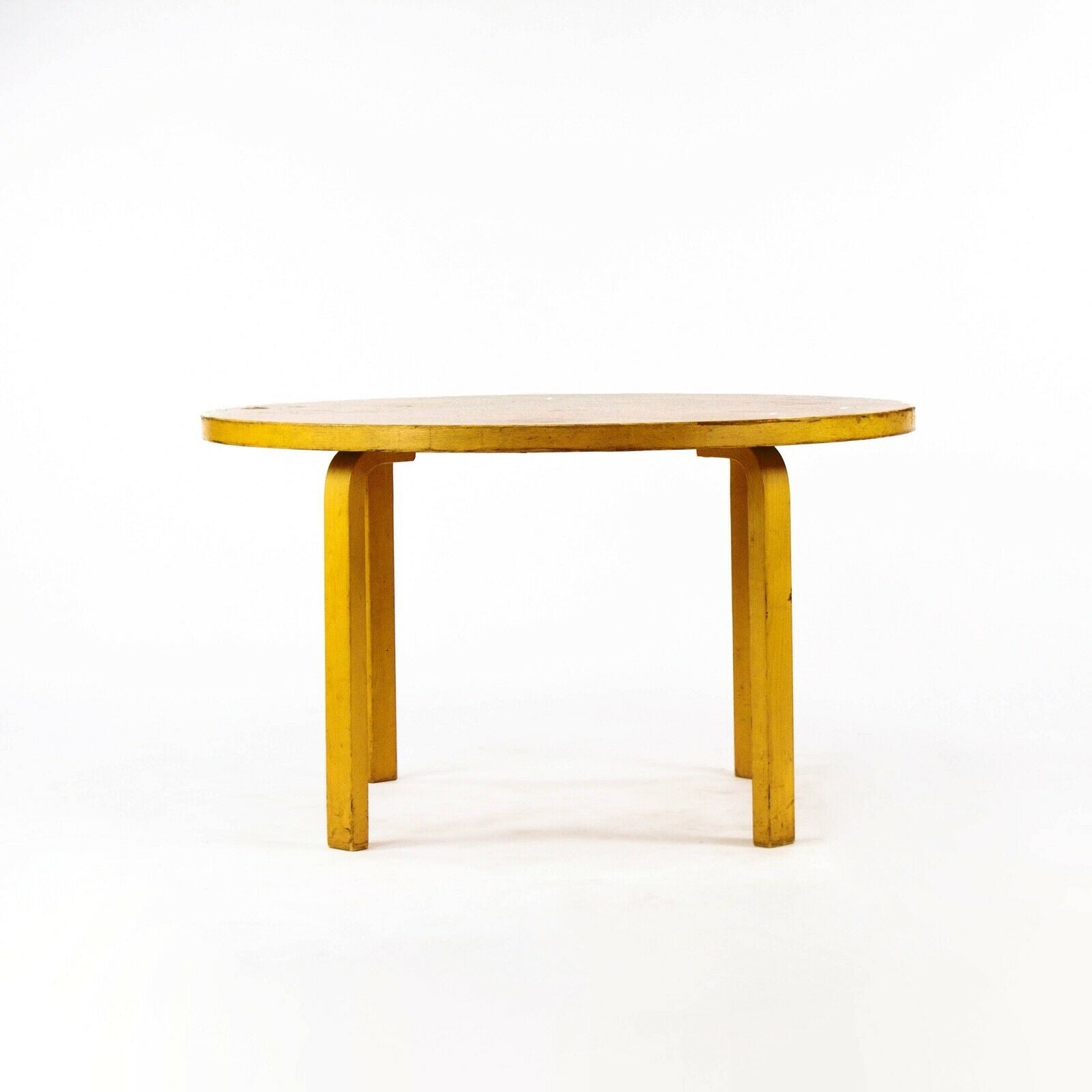 1960s Alvar Aalto for Artek & ICF Bent L Leg Round Dining Table No. 91 in Birch