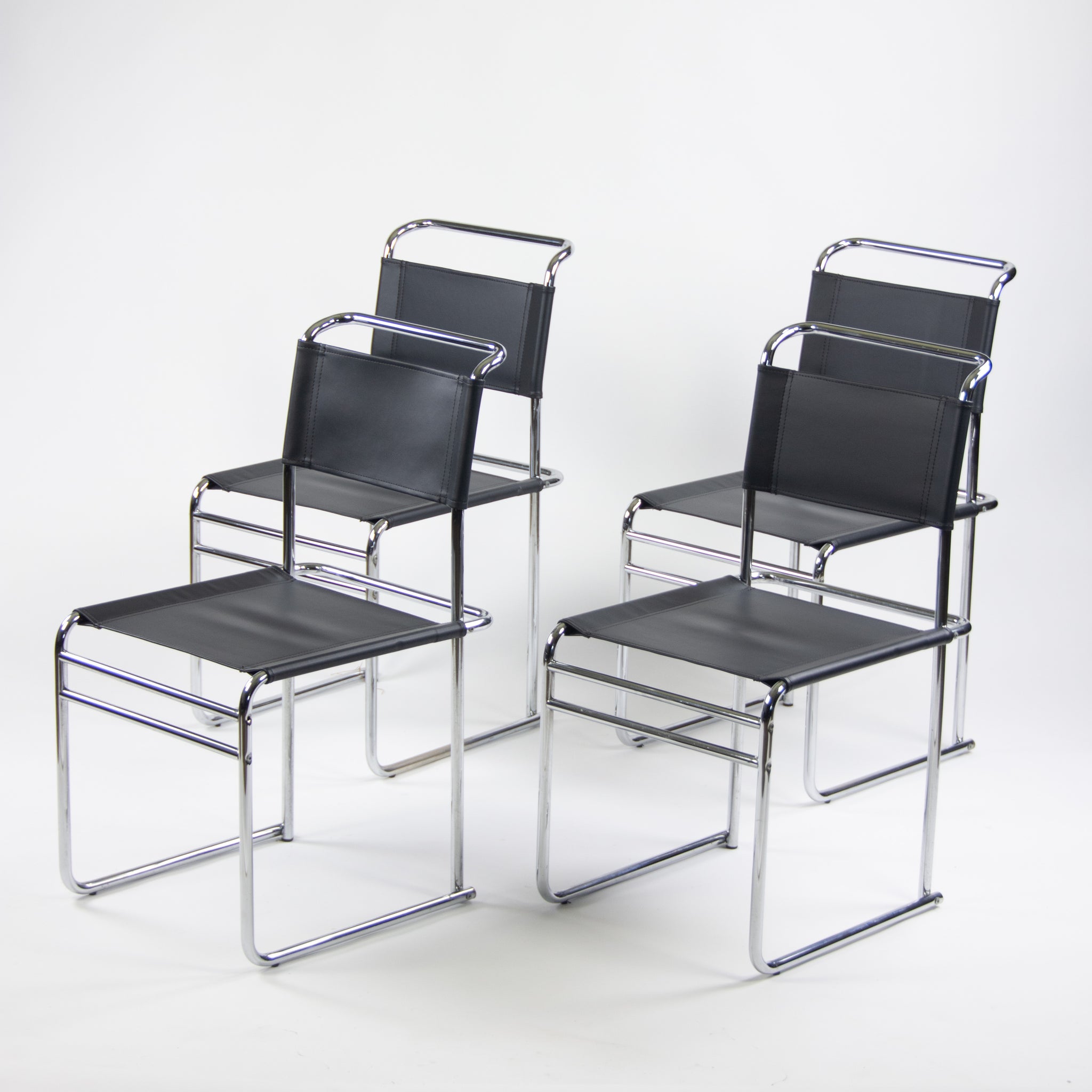 Maan beha Collectief Marcel Breuer B5 Dining Chairs Chrome Leather Bauhaus Tecta Thonet Set – D  ROSE MOD