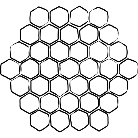 bee hexagons in shape of large hexagon