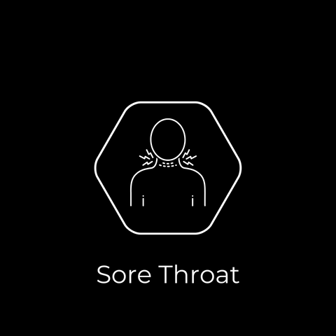 hexagon with sore throat inside