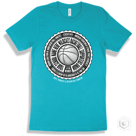 Your School Name Here Wildcats Basketball Supporters Union Design - Turquoise T-Shirt