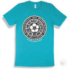 Your School Name Here Wildcats Soccer Supporters Union Design - Turquoise T-Shirt