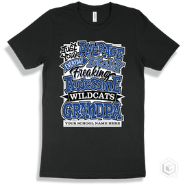 Wildcat Black T-Shirt - Just Your Average Your School Name Here Wildcats Grandpa Design