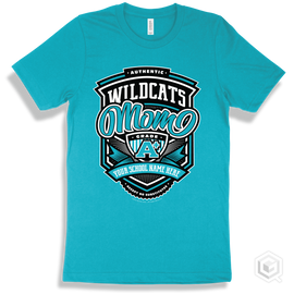 Wildcat Turquoise T-Shirt - Authentic Grade A Plus Your School Name Here Wildcats Mom Design