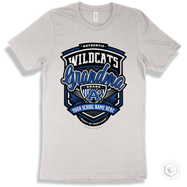 Wildcat White T-Shirt - Authentic Grade A Plus Your School Name Here Wildcats Grandma Design