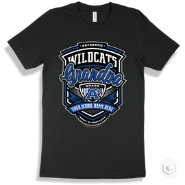 Wildcat Black T-Shirt - Authentic Grade A Plus Your School Name Here Wildcats Grandpa Design