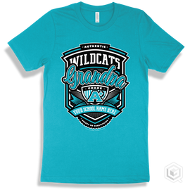 Wildcat Turquoise T-Shirt - Authentic Grade A Plus Your School Name Here Wildcats Grandpa Design