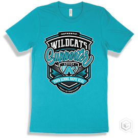 Wildcat Turquoise T-Shirt - Authentic Grade A Plus Your School Name Here Wildcats Supporter Design