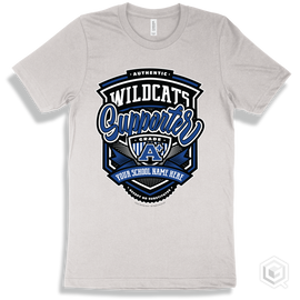 Wildcat White T-Shirt - Authentic Grade A Plus Your School Name Here Wildcats Supporter Design