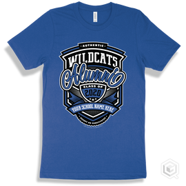 Wildcat True Royal T-Shirt - Authentic Grade A Plus Your School Name Here Wildcats Alumni Design