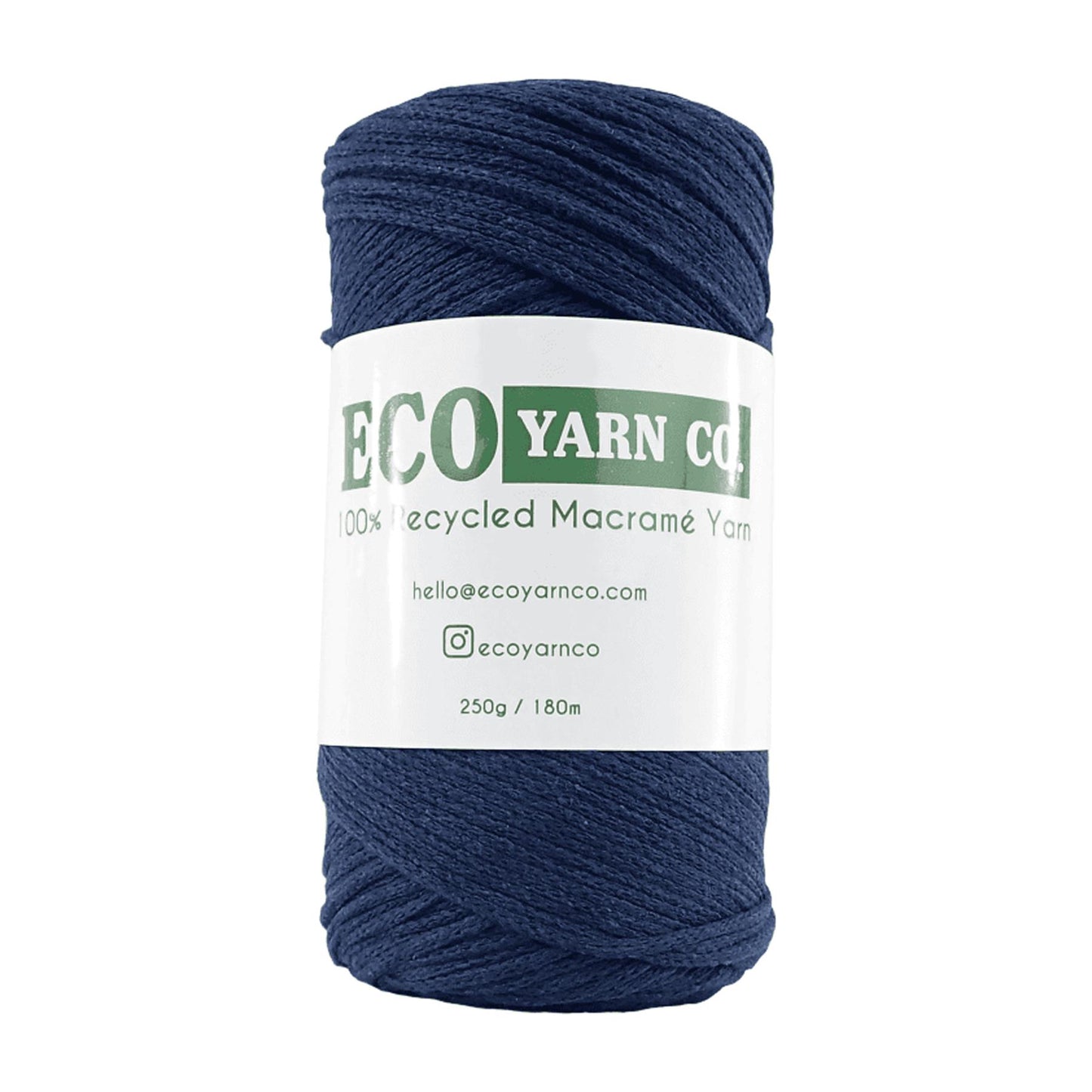 Eco Yarn Co Navy Blue Cotton/Polyester Macrame Yarn - 180M 250g