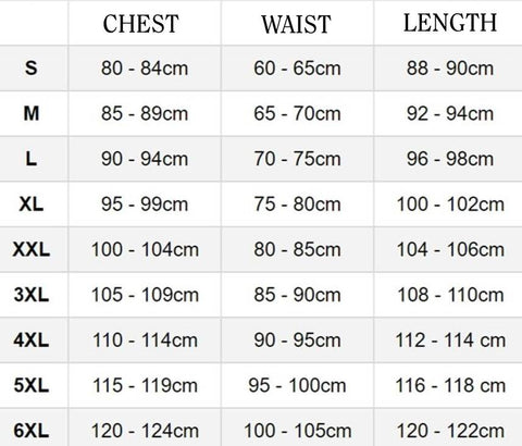 Size Chart Table Germany | German Wear Shop