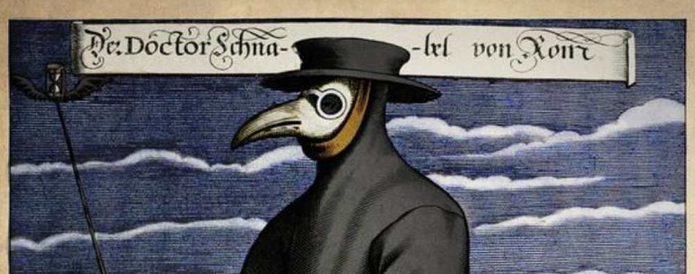old drawing of a plague doctor