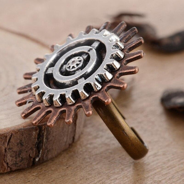steampunk flower-shaped ring