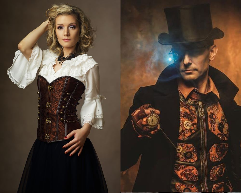 steampunk lady and steampunk gentleman