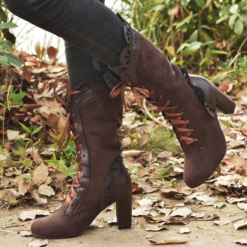 Victorian Lace-Up Boots | My Steampunk Style Brown / 36
